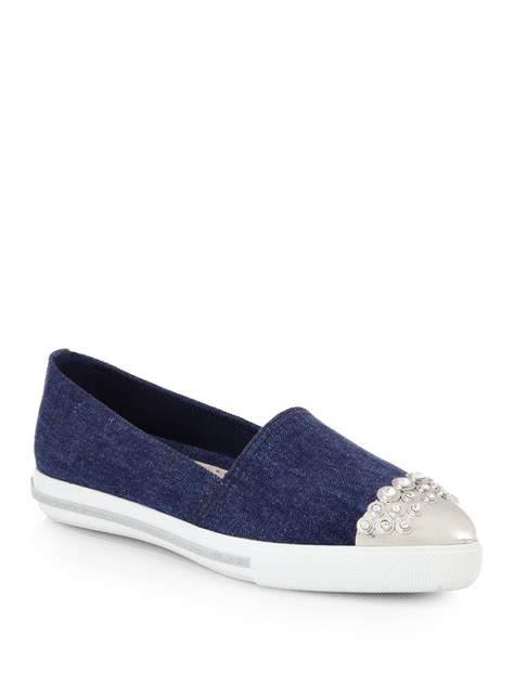 miu miu denim skate shoes